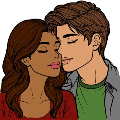 realistic two people in love