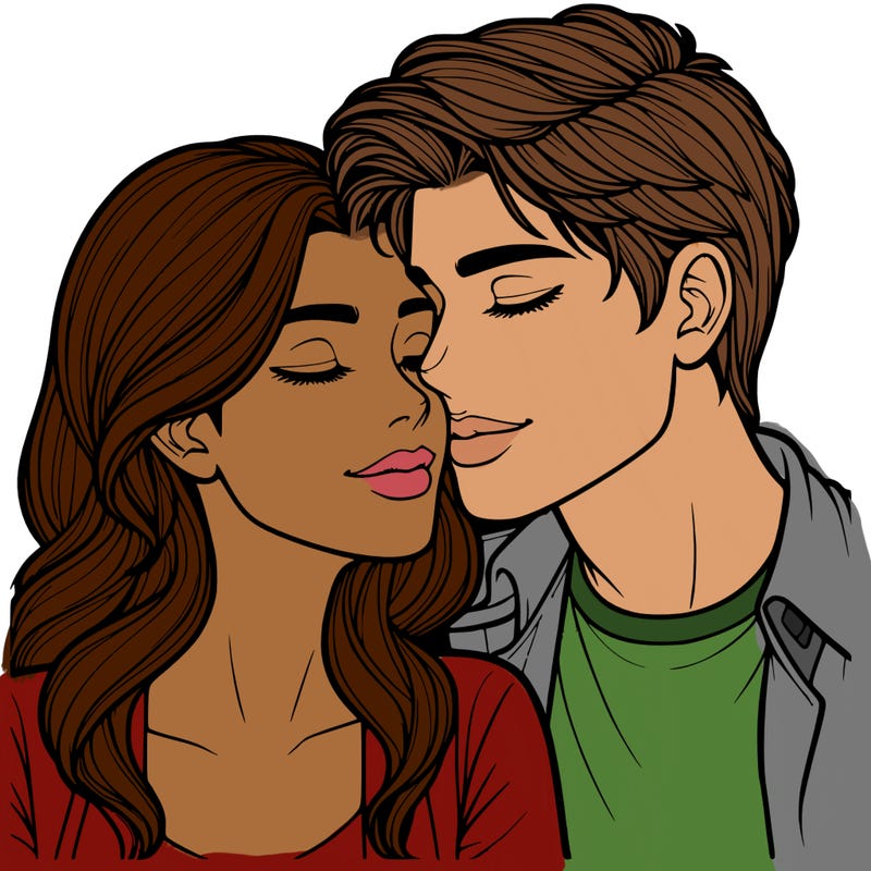 realistic two people in love