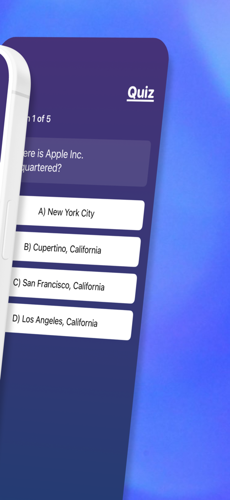 StudyLock: Block Distractions - Multiple choice quiz question in the StudyLock app