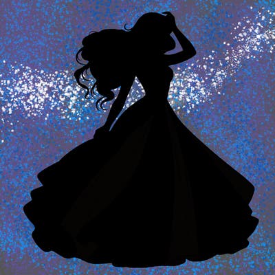 realistic woman with dress flowing in the wind