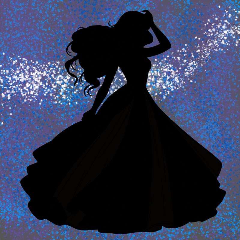 realistic woman with dress flowing in the wind