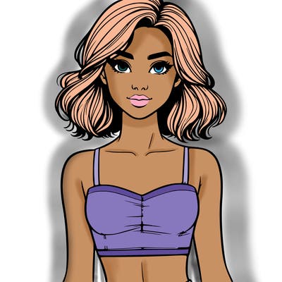 realistic woman in crop top