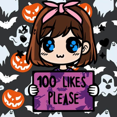 girl holding sign saying 100 likes please