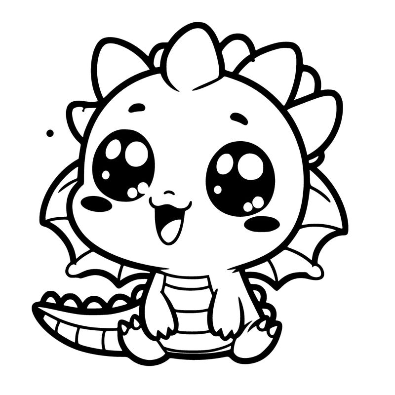 a kawaii-style cute dragon with a playful face.