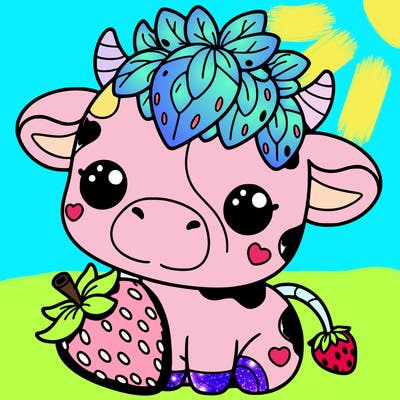 cute strawberry cow
