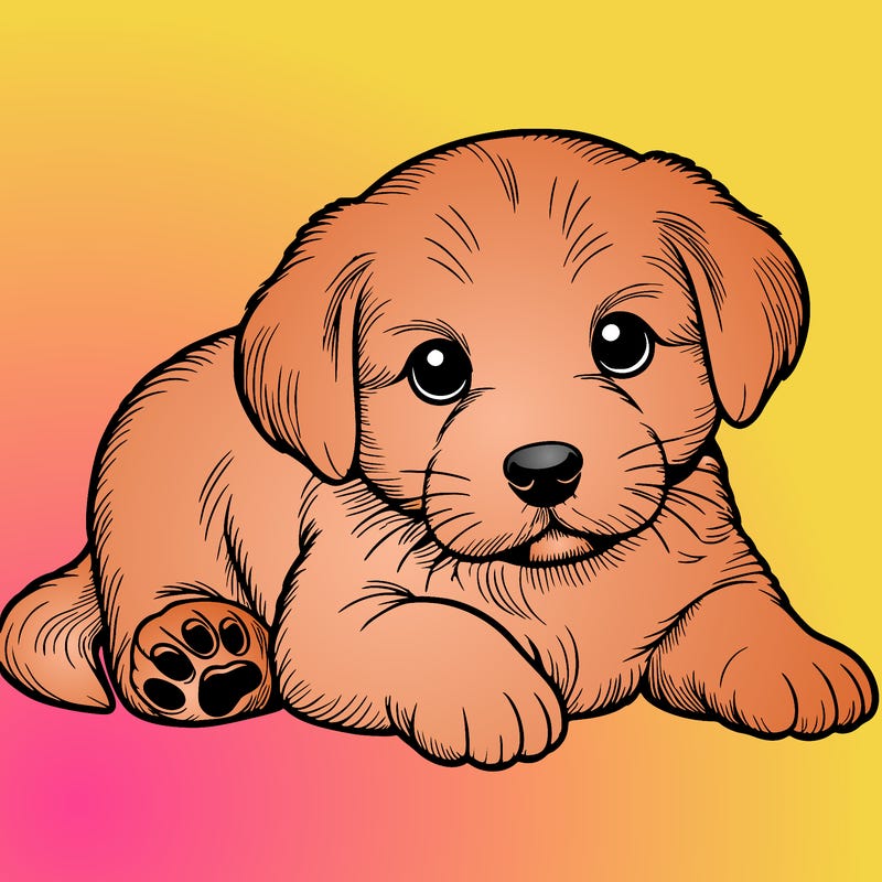 a cute realistic puppy