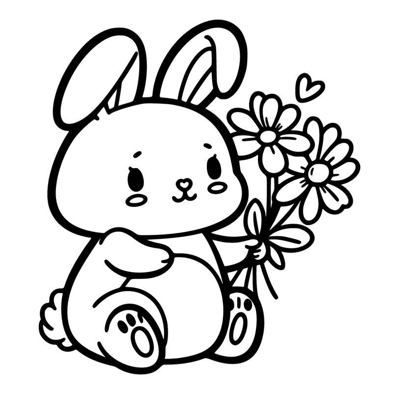 bunny hold flowers