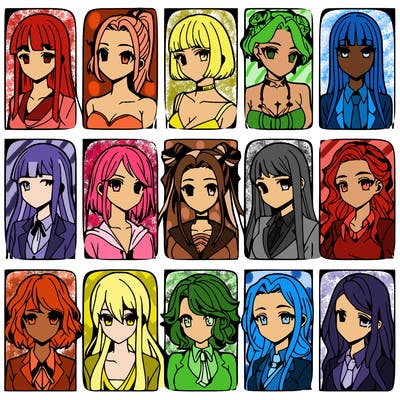 girls that look diffrent anime