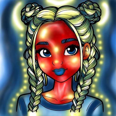 realistic girl with braids