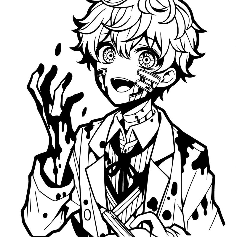 horror, yandre anime, blood