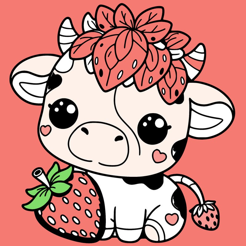 cute strawberry cow