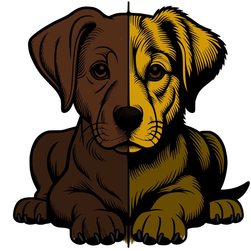 realistic dog split picture