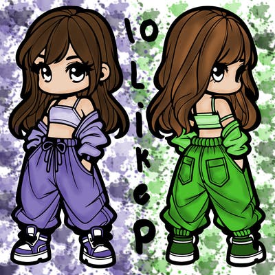 girl in crop top and baggy pants