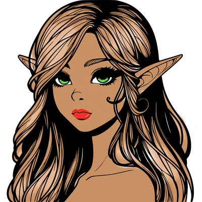 elf girl realistic dark fantasy