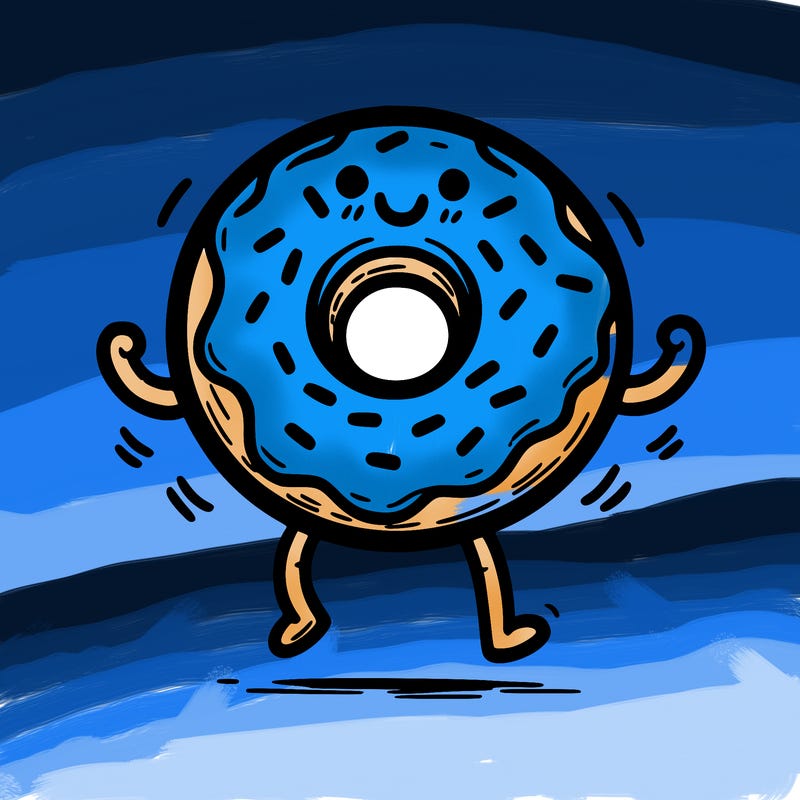 donut with stick legs and stick arms