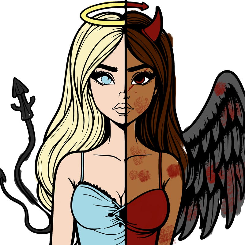 devil vs angel realistic girl