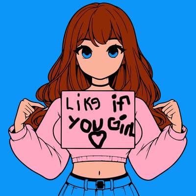 girl holding a blank sign in a long sleeve crop top