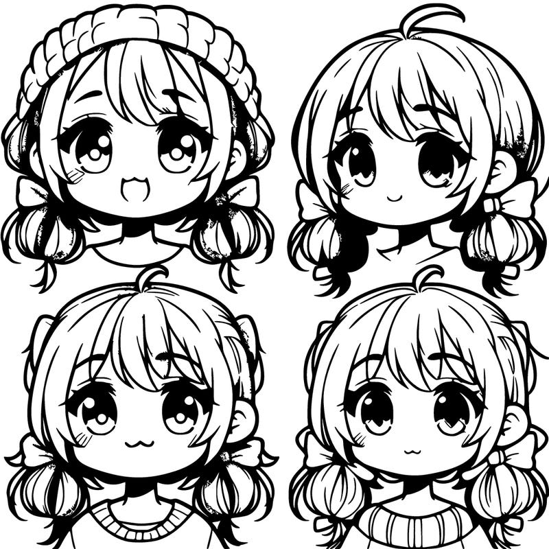 manga character girl kid