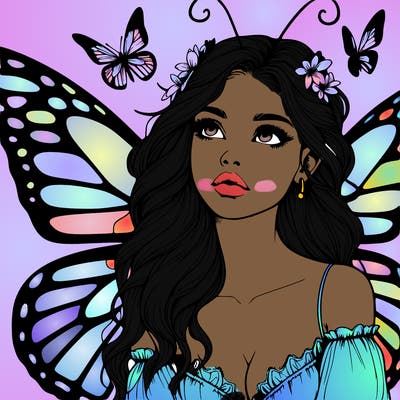 butterfly fairy realistic girl