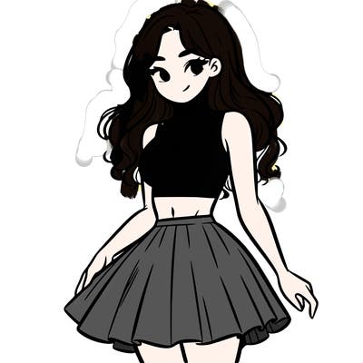 woman in a skirt and crop top