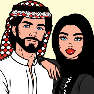 handsome man with a beautiful woman