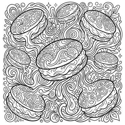 Prepare for a mind-bending treat with our Psychedelic Whoopie Pies coloring page. Immerse yourself in a world where delicious desserts meet mesmerizing, swirling patterns.
