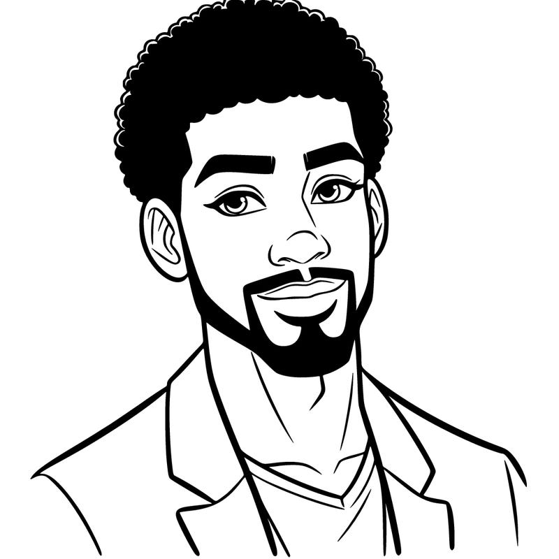 handsome black man with a goatee and afro