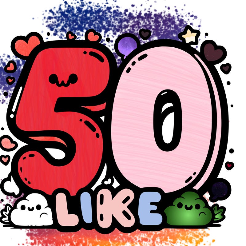 50 likes big bubble letters