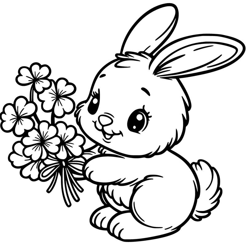 bunny with a bunch of clover
