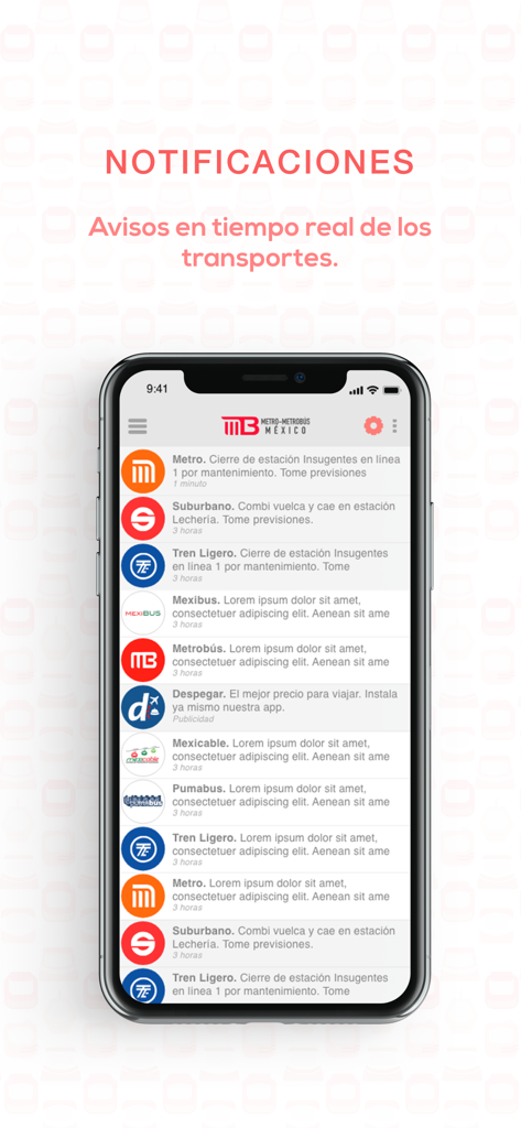 Metro - Metrobús México - Real-time transport alerts and notifications on the Metro Metrobus Mexico app