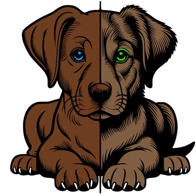 realistic dog split picture