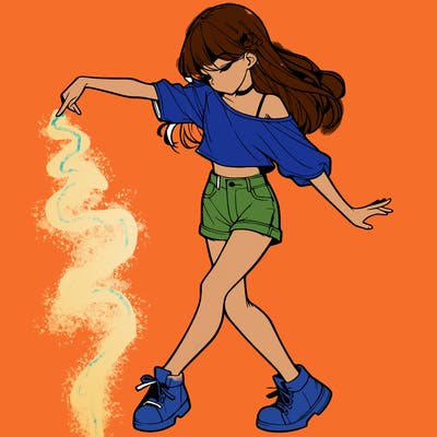 realistic girl danceing