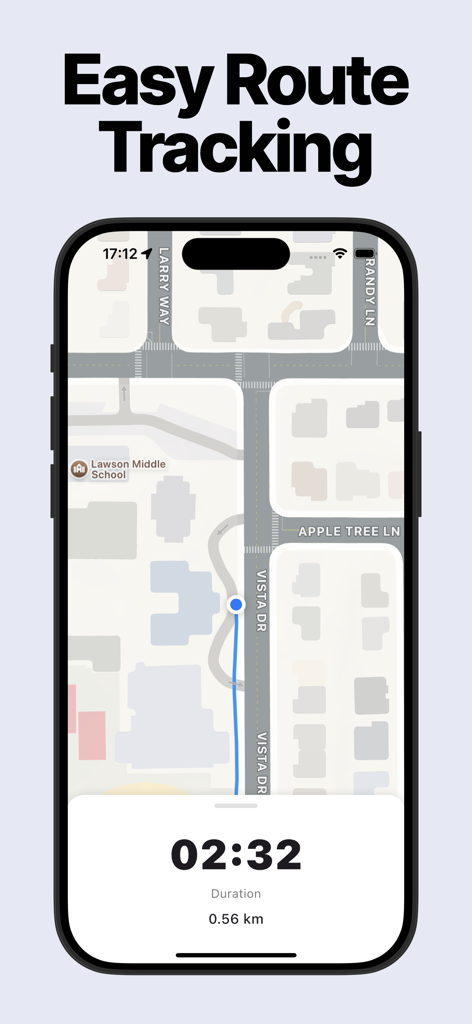Walk Tracker Map: Steps & GPS - iPhone interface showing a walking route on a map with distance and duration statistics