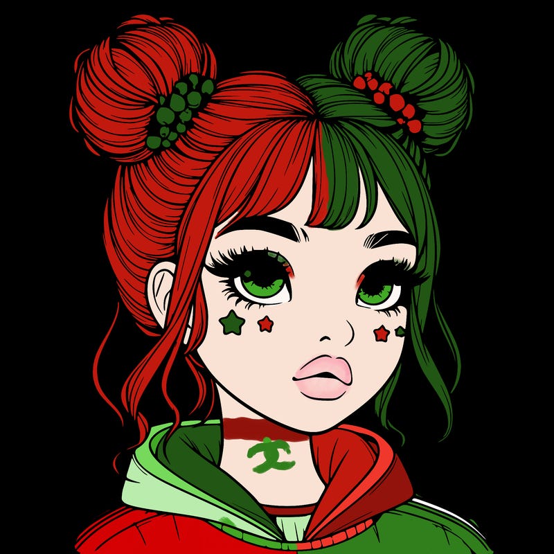 realistic girl with space buns