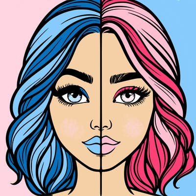 realistic girl split half