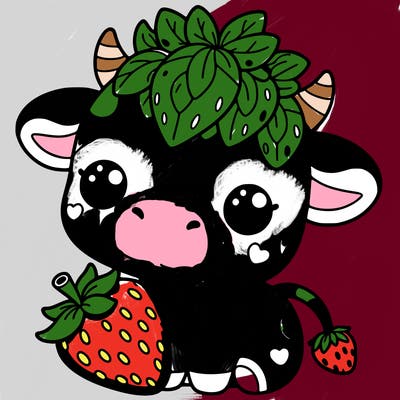 cute strawberry cow