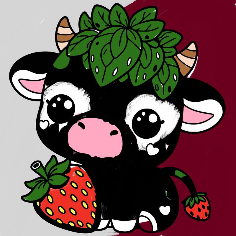 cute strawberry cow