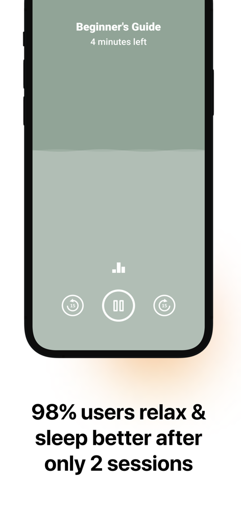 Let's Meditate - Relax & Sleep - Minimalist meditation session player interface from the Lets Meditate app.