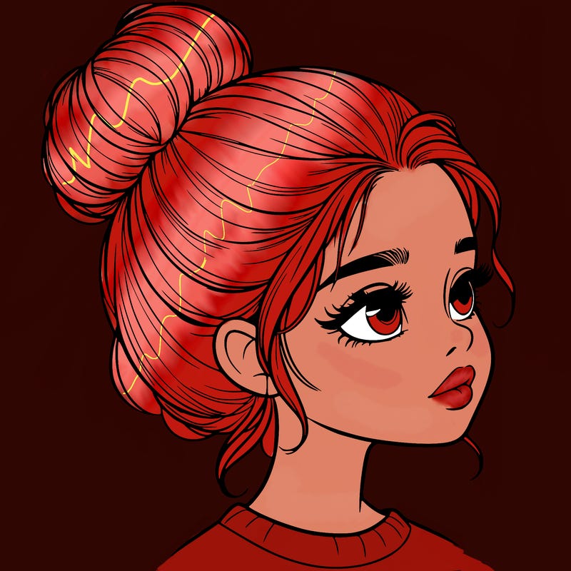 realistic girl with bun
