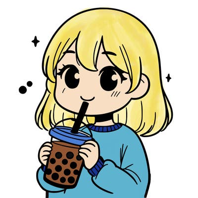 girl drinking boba