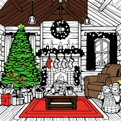 christmas house interior