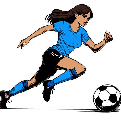 realistic woman playing soccer