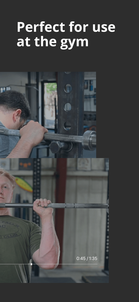Video demonstration of barbell exercises in the gym