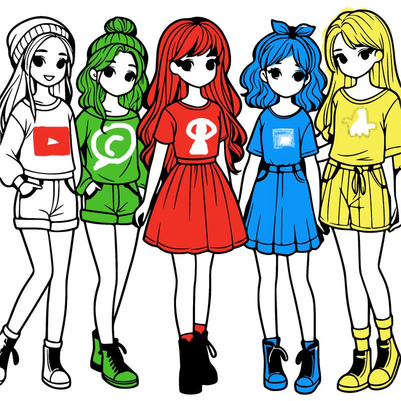 a group of five girls