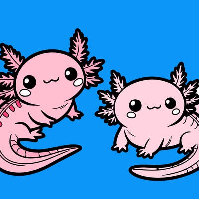 cute axolotls