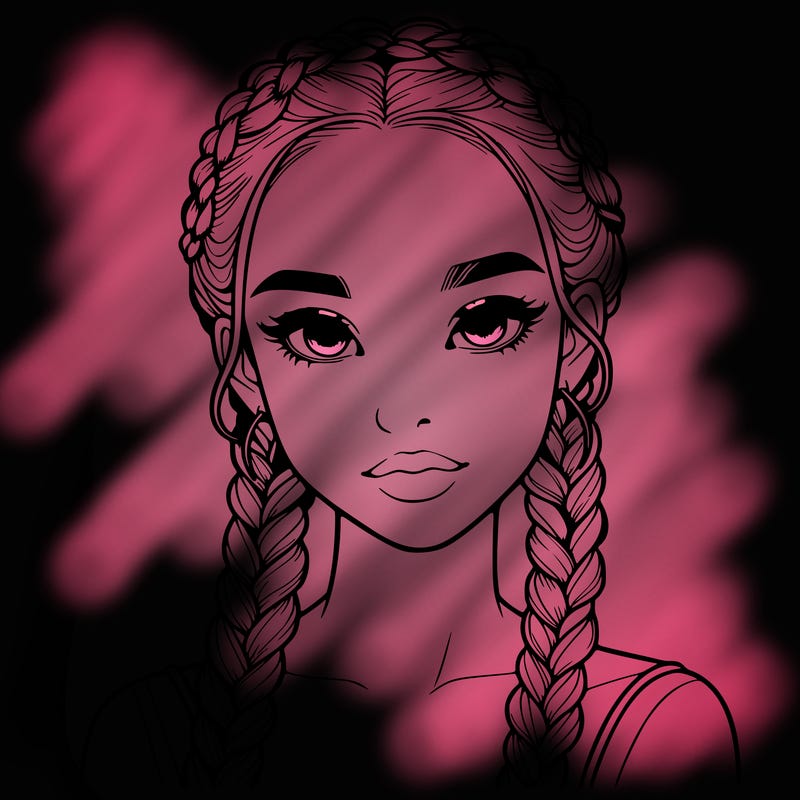 realistic girl with braids