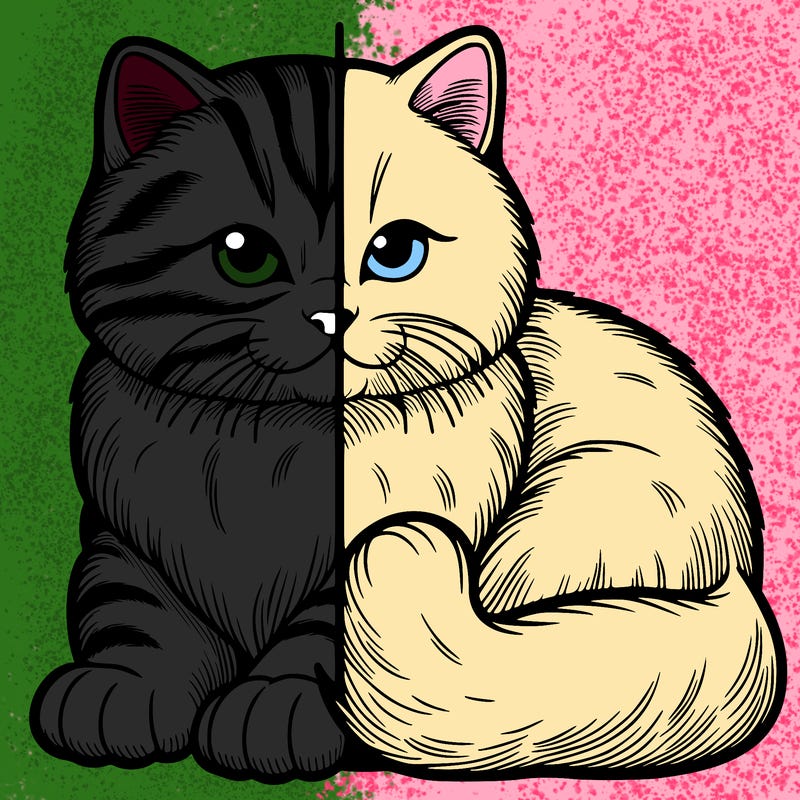 realistic split cat