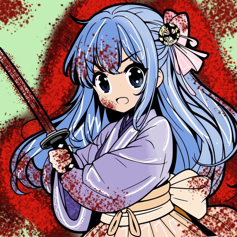 japanese teen girl with a sword anime
