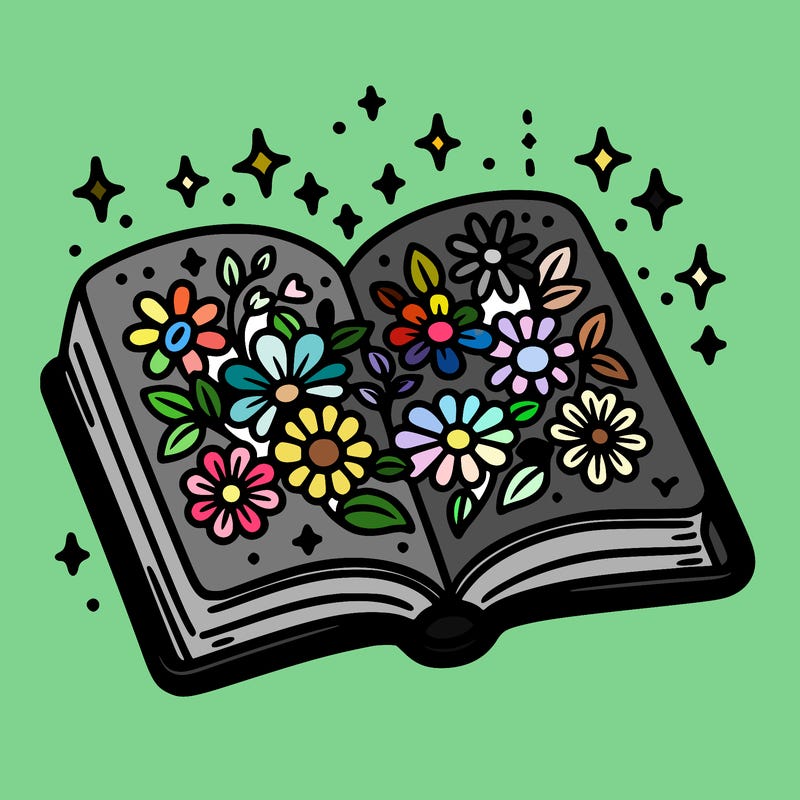 open book flowers