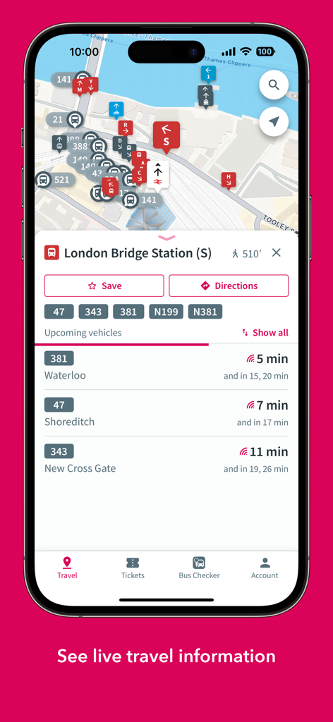 UK Bus Checker - Real-time bus countdowns and transit map in the UK Bus Checker app.